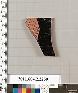 Terracotta fragment of a pot; unglazed on the inside
