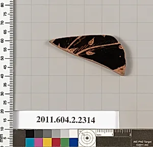 Terracotta fragment of a pot; unglazed on the inside by Unknown Artist