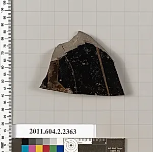 Terracotta fragment of a pot; unglazed on the inside