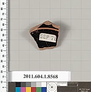 Terracotta fragment of a stemless kylix (drinking cup) by Unknown Artist