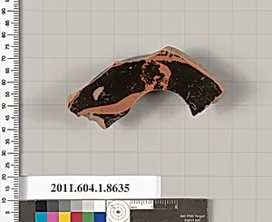 Terracotta fragment of a stemless kylix (drinking cup)