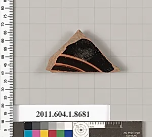 Terracotta fragment of a stemless kylix (drinking cup)