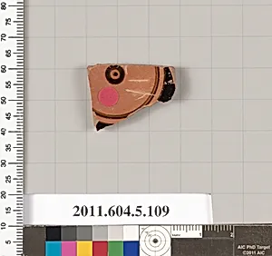 Terracotta fragment of a stemless kylix (drinking cup)