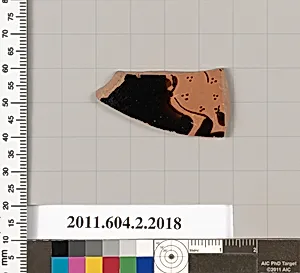Terracotta fragment of an askos (flask with a spout and handle over the top)