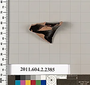 Terracotta fragment of an askos (flask with a spout and handle over the top)