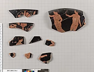 Terracotta fragments of a kylix (drinking cup)