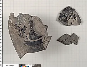 Terracotta fragments of a kylix (drinking cup)