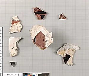 Terracotta fragments of a kylix (drinking cup)