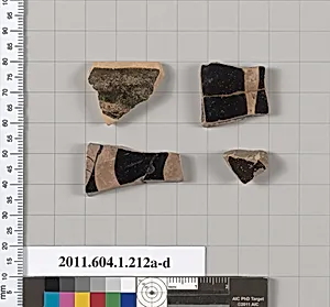 Terracotta fragments of a kylix (drinking cup)