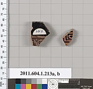 Terracotta fragments of a kylix (drinking cup)