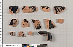 Terracotta fragments of a kylix (drinking cup)