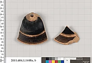 Terracotta fragments of a kylix (drinking cup)