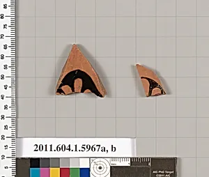 Terracotta fragments of a kylix (drinking cup) by Unknown Artist