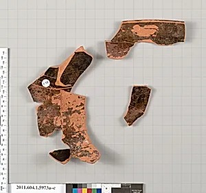 Terracotta fragments of a kylix (drinking cup) by Unknown Artist
