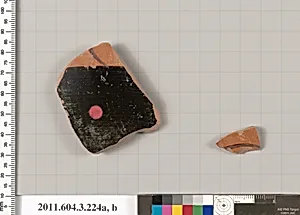 Terracotta fragments of a neck-amphora of Nicosthenic shape (jar)? by Unknown Artist