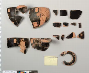 Terracotta fragments of a skyphos (deep drinking cup)