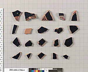 Terracotta fragments of kylikes (drinking cups)