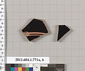 Terracotta fragments of kylikes (drinking cups)