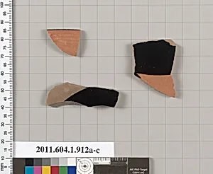 Terracotta fragments of kylikes (drinking cups)