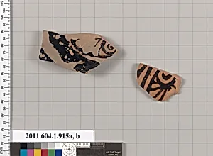 Terracotta fragments of kylikes (drinking cups)