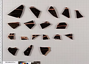 Terracotta fragments of kylikes (drinking cups)