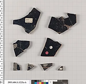 Terracotta fragments of kylikes (drinking cups)