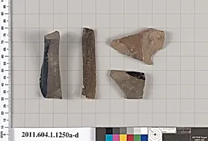 Terracotta fragments of kylikes (drinking cups)