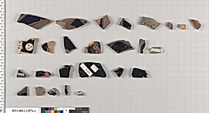 Terracotta fragments of kylikes (drinking cups)