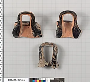 Terracotta fragments of kylikes (drinking cups)