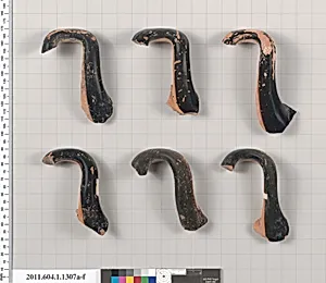Terracotta fragments of kylikes (drinking cups)