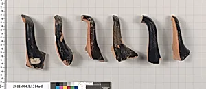 Terracotta fragments of kylikes (drinking cups)