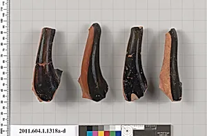 Terracotta fragments of kylikes (drinking cups)