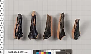 Terracotta fragments of kylikes (drinking cups)