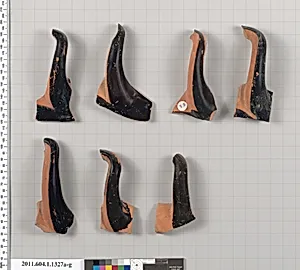 Terracotta fragments of kylikes (drinking cups)