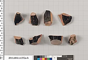 Terracotta fragments of kylikes (drinking cups)