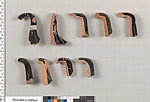 Terracotta fragments of kylikes (drinking cups)