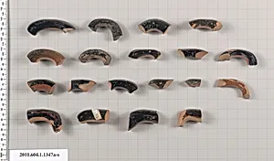 Terracotta fragments of kylikes (drinking cups)