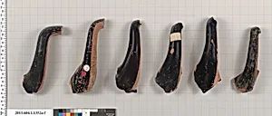 Terracotta fragments of kylikes (drinking cups)