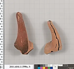 Terracotta fragments of kylikes (drinking cups)