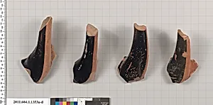 Terracotta fragments of kylikes (drinking cups)