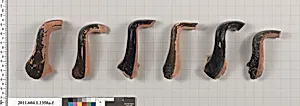 Terracotta fragments of kylikes (drinking cups)