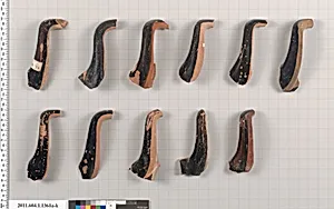 Terracotta fragments of kylikes (drinking cups)