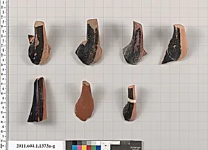 Terracotta fragments of kylikes (drinking cups)