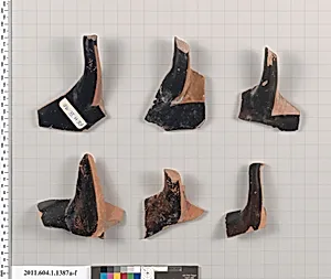 Terracotta fragments of kylikes (drinking cups)