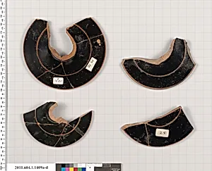 Terracotta fragments of kylikes (drinking cups)