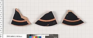 Terracotta fragments of kylikes (drinking cups)