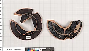 Terracotta fragments of kylikes (drinking cups)