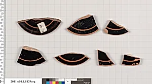 Terracotta fragments of kylikes (drinking cups)