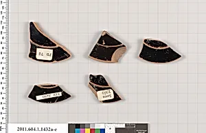 Terracotta fragments of kylikes (drinking cups)