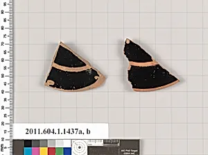 Terracotta fragments of kylikes (drinking cups)